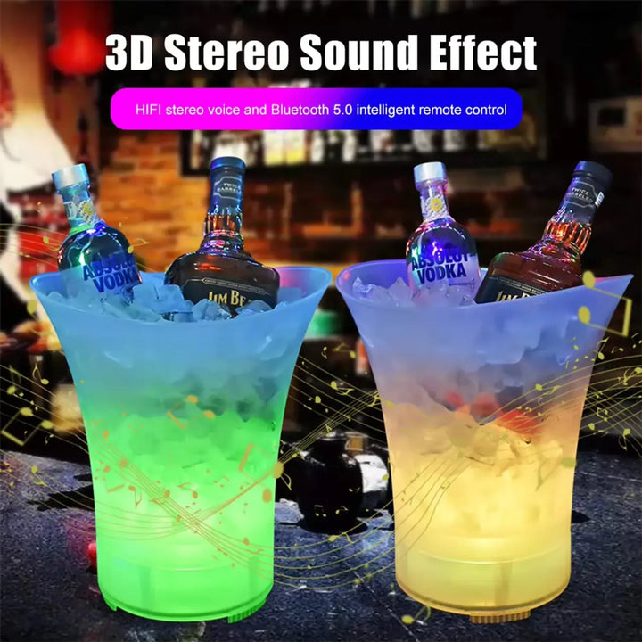 Cubeta Grande Para Hielo Parlante Con Luces LED (5L - 7L)